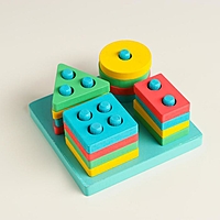 Детская развивающая пирамидка "Собери сам" 12х12х5,7 см