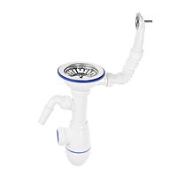 Сифон для мойки Unicorn B431V, 3 1/2"х40 мм, с круглым переливом, с носиком