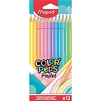 Карандаши 12цв пастель Maped COLOR'PEPS PASTEL треугольные,ударопроч.грифель,картон.футляр