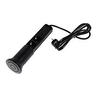 Розетка выдвижная Luazon, 16 А, трёхместная, в стол, 2xUSB, 2.1 A, чёрная