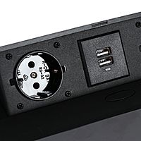 Розетка выдвижная Luazon Lighting, 16 А, двухместная, в стол, 2xUSB, 2.1 A, чёрная
