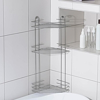 Полка для ванной угловая 3-х ярусная, 21,5*21,5*58,5см, цвет хром