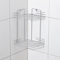 Полка для ванной угловая 2-х ярусная, 20,5*20,5*31,5см, цвет хром