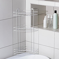 Полка для ванной угловая 3-х ярусная, 23*23*58,5см, цвет белый