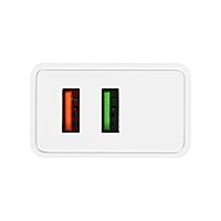 Сетевое зарядное устройство Ritmix RM-3032QC, 2 USB, 3 А, белое