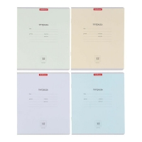 Тетрадь 12 листов клетка "Классика", картонная обложка, микс