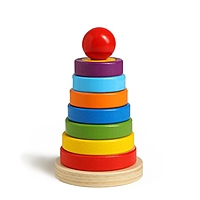 Детская развивающая пирамидка "Разные фигуры" 9,5х9,5хх15,5 см