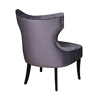 Кресло «Фабио», опоры массив венге, молдинг никель, бархат, цвет серый
