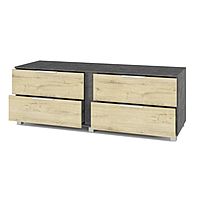 Тумба под ТВ «Пандора-П77», 420×1700×600 мм, с выдвижными ящиками, цвет камень тёмный/дуб ирландский