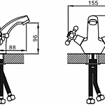Смеситель для раковины Эверест  B10-333 двухвентильный хром