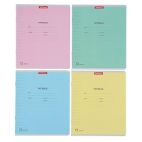 Тетрадь 12 листов косая линейка "Классика с линовкой", микс, EK 35208