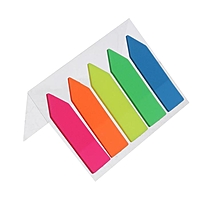 Блок закладка с липким краем "Стрелки" 12 мм х 45 мм, пластик, 20 листов, флуоресцентный, 5 цветов