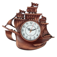 Часы настенные "Корабль", коричневая патина, микс