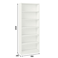 Стеллаж Home Smart, вертикальный, 6 секций, размер 80x28x202 см, цвет белый