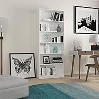 Стеллаж Home Smart, вертикальный, 6 секций, размер 80x28x202 см, цвет белый