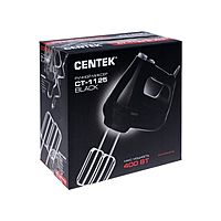 Миксер Centek CT-1125, ручной, 400 Вт, 5 скоростей, турбо-режим, чёрный