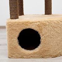 Комплекс для кошек с когтеточкой, угловой, с гамаком, 48 х 48 х 171 см, джут, искусственный мех, беж