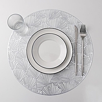 Набор салфеток кухонных 4 шт "Веер" 38х38 см, цвет серебро