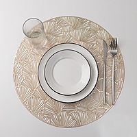 Набор салфеток кухонных 4 шт "Веер" 38х38 см, цвет золото