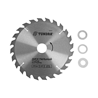 Диск пильный по дереву TUNDRA, быстрый рез, 210 х 32 мм (кольца на 22,20,16), 24 зуба