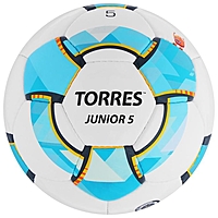 Мяч футб. "TORRES Junior-5" арт.F320225, р.5, вес 390-410 г,глянц.ПУ,3 сл,32 п, руч.сш,бел-г