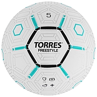 Мяч футб. "TORRES Freestyle" арт.F320135, р.5, 32 панели. PU-Microfi, термосшивка, бело-сере