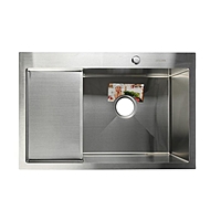Мойка кухонная AFLORN AF97851-R, врезная, правая, S=3,0 и 0,8 мм, 78х51х20 см, сифон, графит