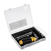 Отвертки с набором бит и торцевых головок TUNDRA, в пластиковом кейсе, 62 предмета