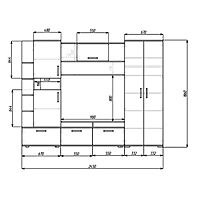 Гостиная «Денвер», 2450×470×1860 мм, цвет белый
