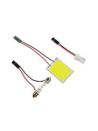 Автомобильная лампа светодиодная, 12 В, 24 SMD, два переходника, свет белый