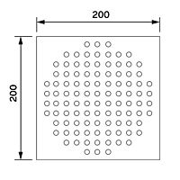 Лейка стационарная ZEIN Z020, квадратная, 20×20 см, 1 режим, полированная нерж. сталь