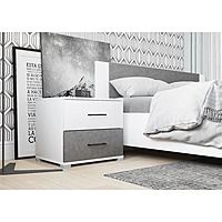 Тумба прикроватная Nova, 50х41х45,2 см, цвет белый/бетон