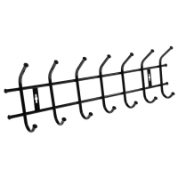 Вешалка настенная 68х21,5 см, 7 крючков, цвет черный