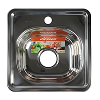 Мойка кухонная Accoona AB3838, врезная, толщина 0.6 мм, 380х380х165 мм, глянец