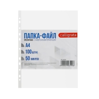Файл-вкладыш А4, 50 мкм, Calligrata "Люкс", глянцевый, в упаковке 100 штук