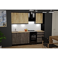 Кухонный гарнитур Адажио стандарт 1600х600 Дуб золотой,бетон темный/Венге