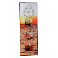 Настенные часы-картина "Серия Эпатаж. Корабли" с накладной из стекла