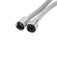 Душевой шланг ZEIN Z45PS, растягивающейся, 150-200 см, гайки металл 1/2", нержавеющая сталь   548239