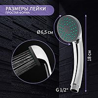 Душевая лейка ZEIN Z401, пластик, 1 режим, хром