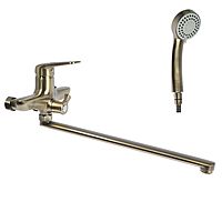 Cмеситель для ванны Accoona A7116C, с душевым набором, латунь, цвет бронза