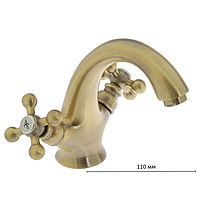 Смеситель для раковины Accoona A9071C, двухвентильный, латунь, цвет бронза