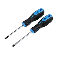 Набор отверток TUNDRA, CrV, хром, магнит, двухкомпонентные рукоятки, PH2 и SL6х100 мм, 2 шт.