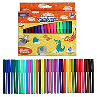 Фломастеры 36 цветов в картонной коробке CALLIGRATA вентилируемый колпачок