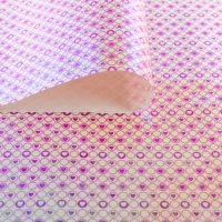 Бумага упаковочная перламутровая "Сердце в круге", цвет малиновый