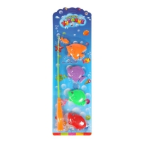 Игра "Весёлая рыбалка", удочка, 4 рыбки