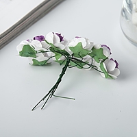 Декор для творчества "Бело-розовый/сиреневый цветок" (1 набор=1 букету) в букете12 шт. МИКС