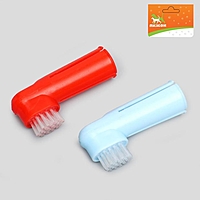 Набор из 2 зубных щеток-напальчников, микс цветов