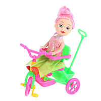 Кукла малышка «Валентина» на велосипеде, МИКС