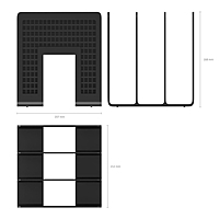 Лоток для бумаг вертикальный 3 отделения черный, EK 8070