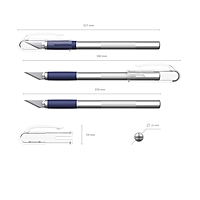Нож канцелярский "Скальпель" два запасных лезвия, блистер, EK 16953